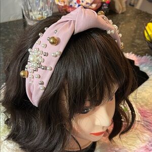 Pink Pearl Embellished Headband